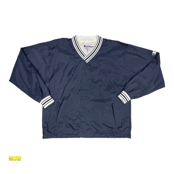 Vintage Men’s Champion Windbreaker Pullover-Navy - Picture 1 of 10